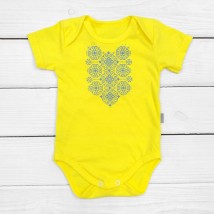 Short sleeve bodysuit with Dexter`s embroidery print Yellow d104-1ukr-w 80 cm (d104-1ukr-w)