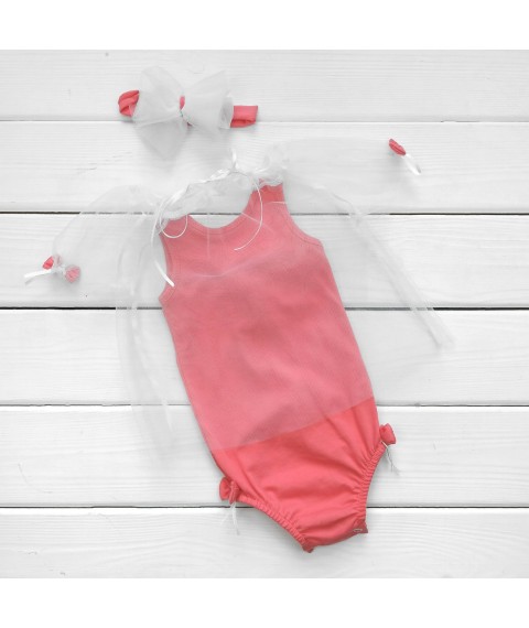 T-shirt body with a tulle cape Malena Red 1-12cl 62 cm (1-12cl)