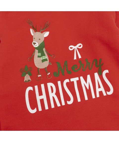 Боді дитяче святкове з начосом з довгим рукавом Merry Christmas  Dexter`s  Червоний d304ол  68 см (d304ол)