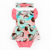 Боди-платье с коротким рукавом и повязкой Coconut  Dexter`s  Розовый d10-55-1кс-рв  80 см (d10-55-1кс-рв)