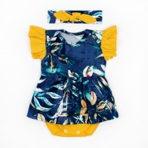 Боді-сукня з повязкою Dream  Dexter`s  Тесно-синій;Жовтий 10-55  68 см (d10-55-1нч-тм)