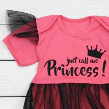 Боди платье для девочки с фатином Princess  Dexter`s  Коралловый;Черный d182-1д-кл  86 см (d182-1д-кл)