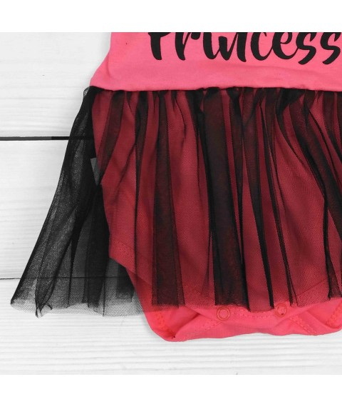 Боді сукня для дівчинки з фатином Princess  Dexter`s  Кораловий;Чорний d182-1д-кл  74 см (d182-1д-кл)