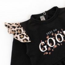 Боди-платье для девочки с крылышками с длинным рукавом и повязкой Leo Good  Dexter`s  Черный d273лпр-чн  80 см (d273лпр-чн)