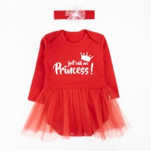 Боди-платье для девочки Call me Princess с повязкой  Malena  Красный 330  86 см (330-1)