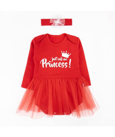 Боди-платье для девочки Call me Princess с повязкой  Malena  Красный 330  86 см (330-1)