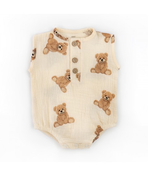 Боді для немовлят на гудзиках з ведмедиками Bears  Dexter`s  Бежевий 432222  74 см (432222)