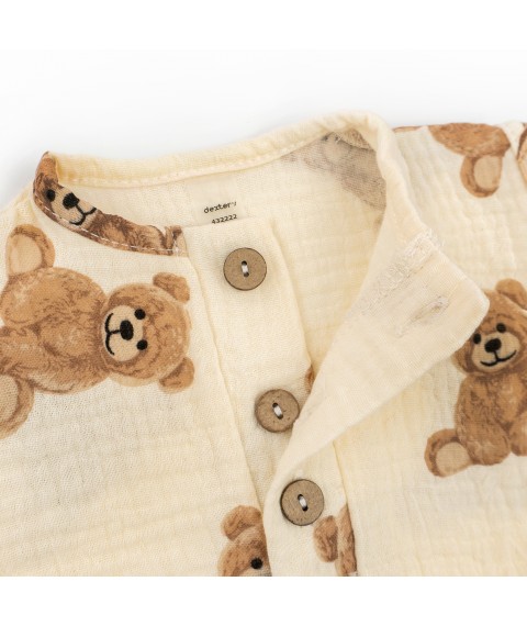 Боді для немовлят на гудзиках з ведмедиками Bears  Dexter`s  Бежевий 432222  74 см (432222)
