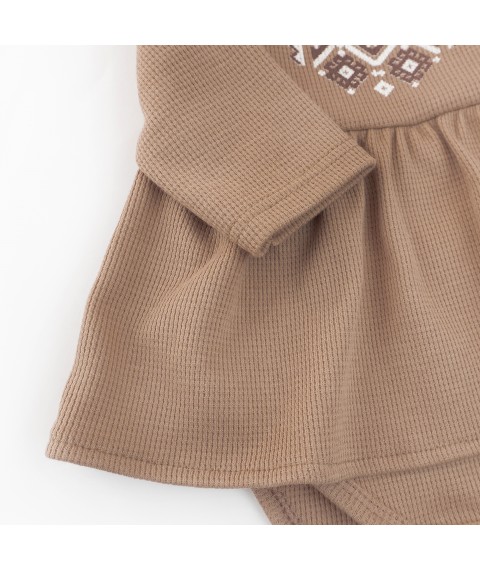 Боди-платье для девочек с длинным рукавом Cocoa  Dexter`s  Коричневый d10-55-1к  86 см (d10-55-1к)
