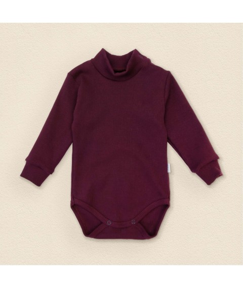 Long-sleeve ribbed bodysuit Fig Dexter`s Burgundy 18-62 92 cm (d18-62-5)