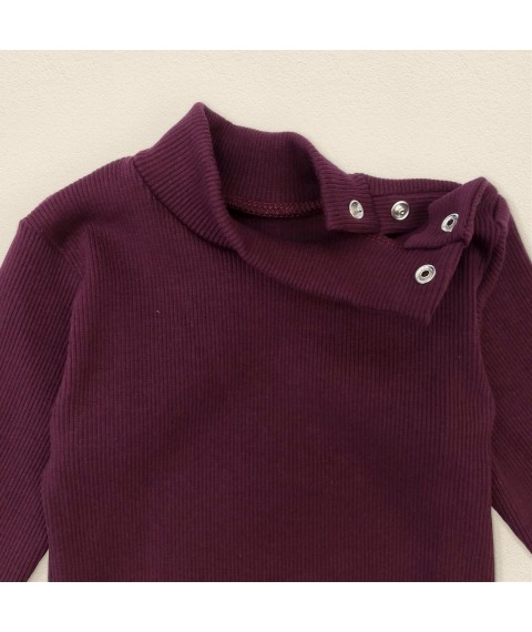 Long-sleeve ribbed bodysuit Fig Dexter`s Burgundy 18-62 92 cm (d18-62-5)