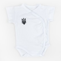 Боді з коротким рукавом з вишивкою тризуб    Білий d105аш-б  62 см (d105аш-б)
