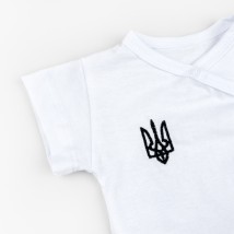 Боді з коротким рукавом з вишивкою тризуб    Білий d105аш-б  62 см (d105аш-б)