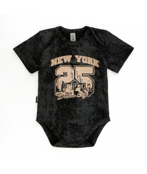 Боди-лодочка для новорожденных с коротким рукавом NEW YORK  Dexter`s  Черный 104244  68 см (104244)