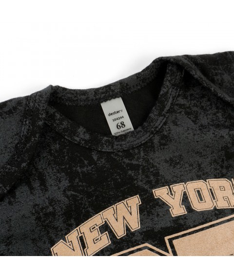 Боди-лодочка для новорожденных с коротким рукавом NEW YORK  Dexter`s  Черный 104244  68 см (104244)