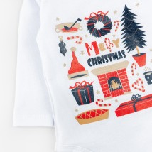 Боди для ребенка из ткани с начесом и рождественским принтом Christmas mood  Dexter`s  Белый d304-58  74 см (d304-58)