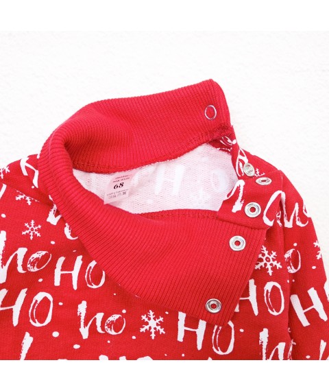 Детское боди с высокой горловиной и начесом Christmas XOXO  Dexter`s  Красный d329хх-нгтг  68 см (d329хх-нгтг)