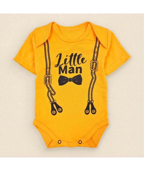 Little Man Dexter`s bodysuit for a boy Yellow-hot d182m-or 68 cm (d182m-or)