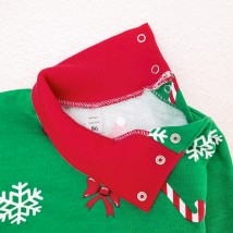 Новогодний боди с высокой горловиной и начесом Festive reindeer  Dexter`s  Зеленый;Красный d339зл-нгтг  98 см (d339зл-нгтг)