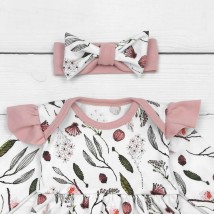 Боди платье с повязкой Botanic  Dexter`s  Розовый;Молочный 9-55  80 см (d9-55од-б)