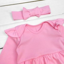 Боди платье с повязкой Пудра  Dexter`s  Розовый 9-55  86 см (d9-55пд)