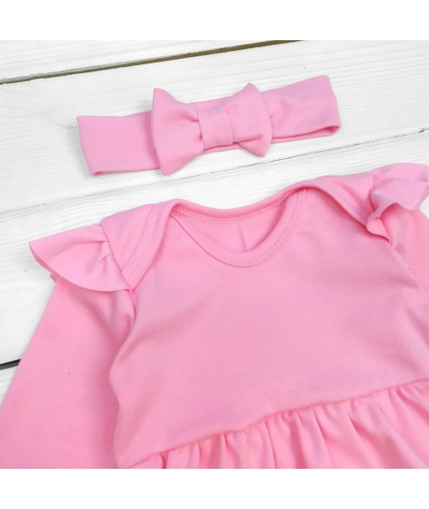 Боди платье с повязкой Пудра  Dexter`s  Розовый 9-55  86 см (d9-55пд)