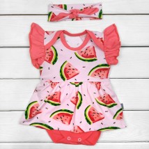 Set Watermelon body-dress with short sleeves and headband Dexter`s Pink 10-55 80 cm (d10-55-1а-рв)