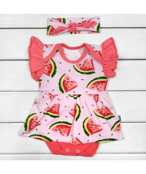 Set Watermelon body-dress with short sleeves and headband Dexter`s Pink 10-55 62 cm (d10-55-1a-rv)