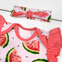 Watermelon body-dress with short sleeves and headband set Dexter`s Pink 10-55 68 cm (d10-55-1a-rv)