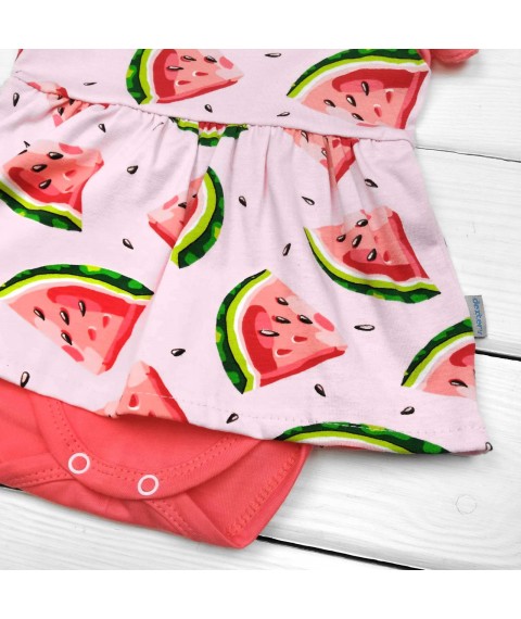 Watermelon body-dress with short sleeves and headband set Dexter`s Pink 10-55 74 cm (d10-55-1а-рв)