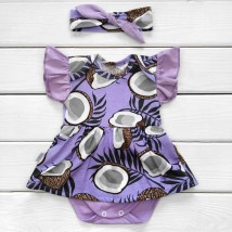 Боді плаття з пов'язкою для новонароджених VioletNut  Dexter`s  Фіолетовий 10-55  80 см (d10-55-1к-лв)
