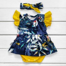 Боди-платье с повязочкой Dream  Dexter`s  Темно-синий;Желтый 10-55  62 см (d10-55-1нч-тм)