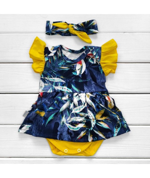 Боді-сукня з повязкою Dream  Dexter`s  Тесно-синій;Жовтий 10-55  74 см (d10-55-1нч-тм)