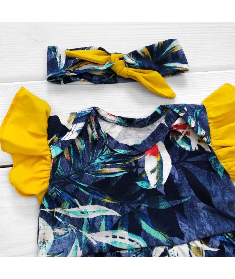 Боди-платье с повязочкой Dream  Dexter`s  Темно-синий;Желтый 10-55  86 см (d10-55-1нч-тм)