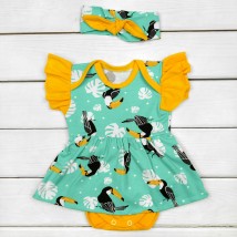 Set of body-dress with short sleeves and headband Toucan Dexter`s Yellow 10-55 62 cm (d10-55-1tkn)