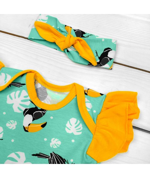 Set of body-dress with short sleeves and headband Toucan Dexter`s Yellow 10-55 62 cm (d10-55-1tkn)