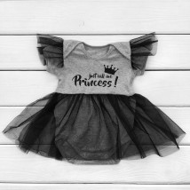Princess Dexter`s tulle baby bodysuit Gray; Black d182-1d-sr 74 cm (d182-1d-sr)