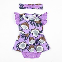 Боді плаття з пов'язкою для новонароджених VioletNut  Dexter`s  Фіолетовий d10-55-1к-лв  74 см (d10-55-1к-лв)