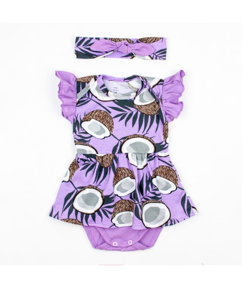 Боди платье с повязкой для новорожденных VioletNut  Dexter`s  Фиолетовый d10-55-1к-лв  80 см (d10-55-1к-лв)
