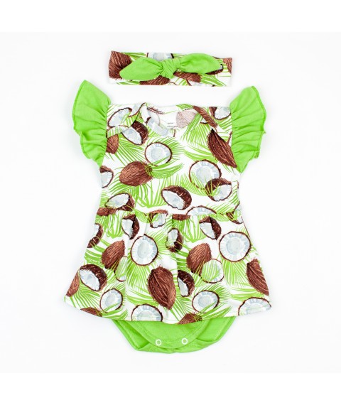 Dexter`s Coconut Dreams Green;Brown 10-55 74 cm (d10-55-1k-b) Short Sleeve Bandage Body Dress