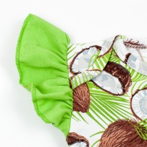 Боди-платье с коротким рукавом и повязкой Кокосовые мечты  Dexter`s  Зеленый;Коричневый d10-55-1к-б  80 см (d10-55-1к-б)