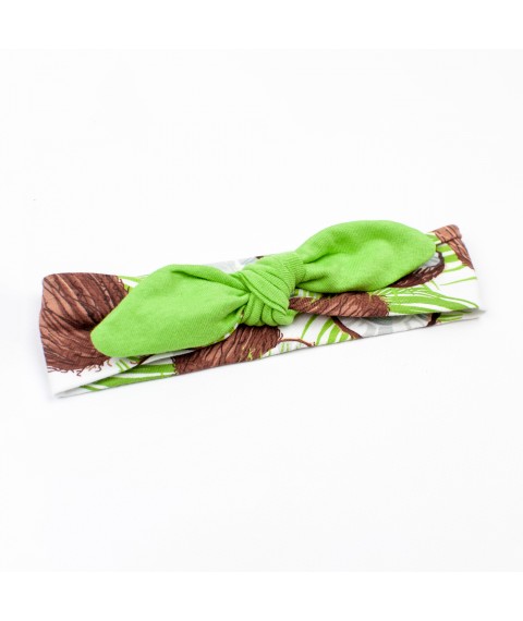 Боді-сукня з коротким рукавом та пов'язкою Кокосові мрії  Dexter`s  Зелений;Коричневий d10-55-1к-б  68 см (d10-55-1к-б)