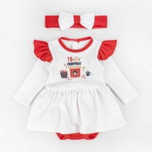 Боди со вшитой юбочкой из ткани с начесом Christmas mood  Dexter`s  Белый d373-58  74 см (d373-58)