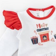 Боди со вшитой юбочкой из ткани с начесом Christmas mood  Dexter`s  Белый d373-58  74 см (d373-58)