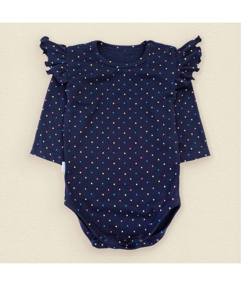 Dots Dexter`s ribana bodysuit for girls Blue d104tk-ts 92 cm (d104tk-ts)