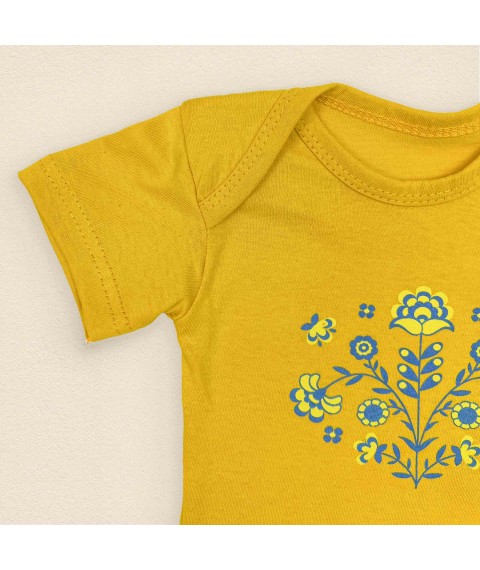 Patriotic bodysuit for children print embroidery Ukraine Dexter`s Yellow d104as-w 86 cm (d104as-w)