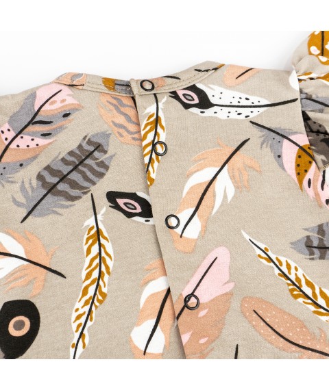 Боди-платье для девочки с крылышками и повязкой в перышках Feathers  Dexter`s  Бежевый d373пр-нв  68 см (d373пр-нв)
