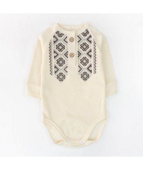 Боди с орнаментом для мальчика Cream  Dexter`s  Молочный d10-35вф-мл  80 см (d10-35вф-мл)