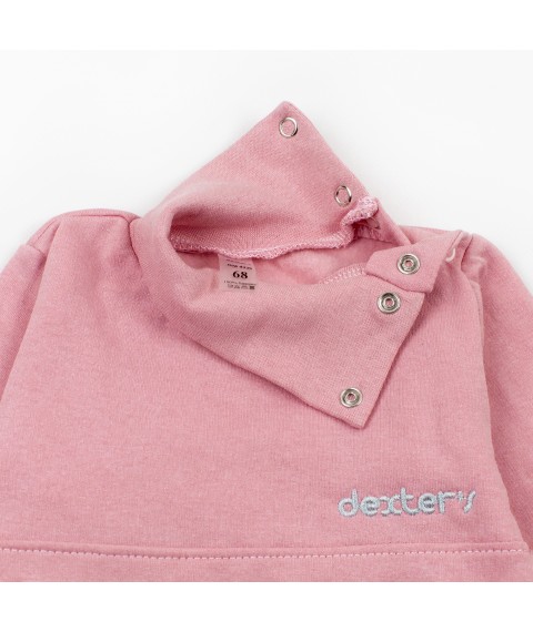 Боді рожевий з вишивкою  футер Dexter`s   Dexter`s  Рожевий d339-2  80 см (d339-2)