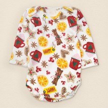 Child's bodysuit with long sleeves and bright print Cinnamon Dexter`s White; Red 915 80 cm (d915-1кц-б-нгтг)